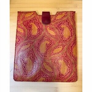 Burgundy Paisley Tablet Sleeve iPad Case Snap Tab Closure Slim Lightweight